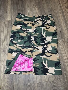 y2k camo cargo skirt